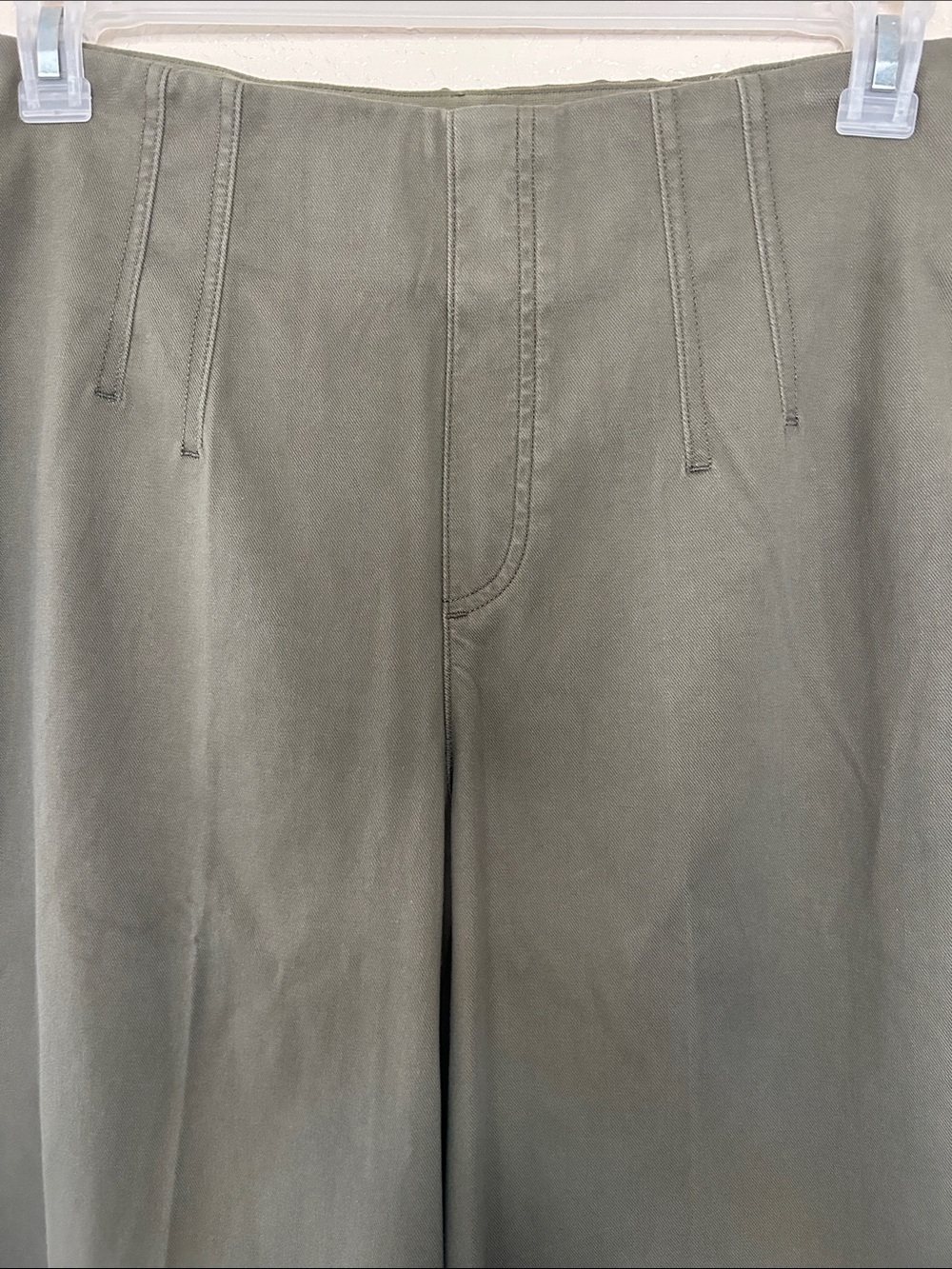 SPANX Stretch Twill Cropped Wide Leg Tuscan Olive Pants , Size L - Picture 6 of 11